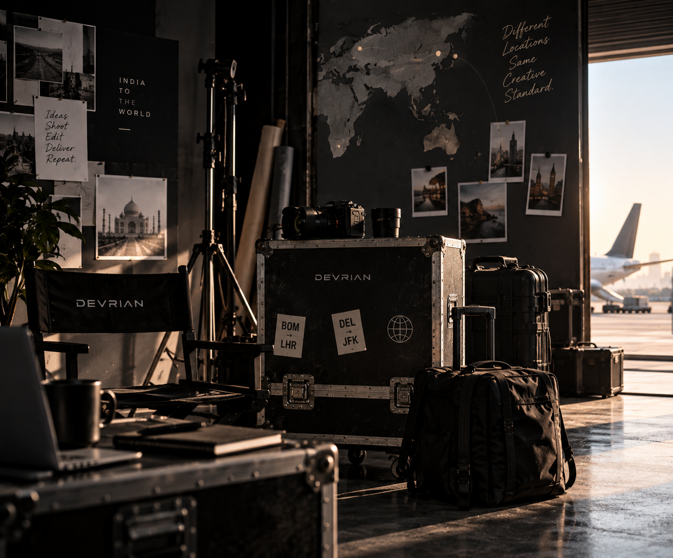 Tactile creative studio assets, flight cases and craft artifacts